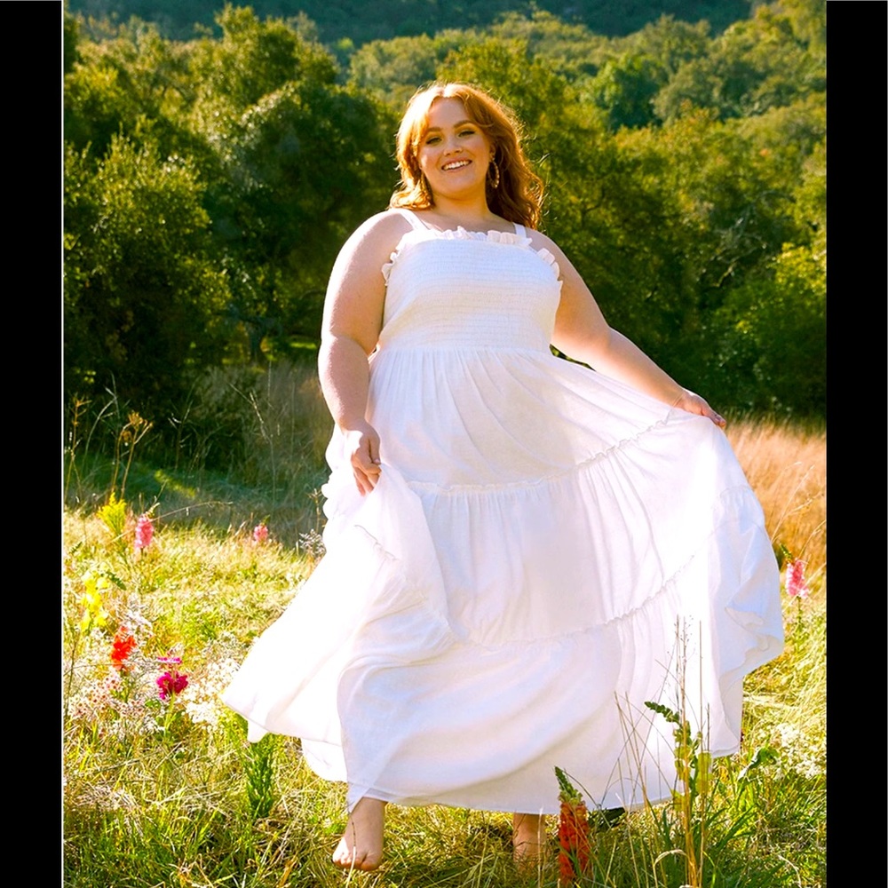ModCloth White Flowy Dress